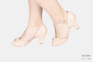 Mary Jane  in pelle beige spuntata </br> D1746 Mary Jane