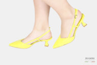 Slingback in pelle lime </br> D1757 Scarpe donna
