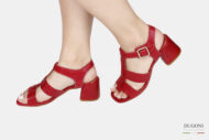 Sandalo in nappa rosso </br> D1785 Outlet