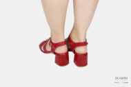 Sandalo in nappa rosso </br> D1785 Outlet