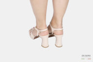 Sandalo in pelle beige con plateau </br> D1788 Sandali