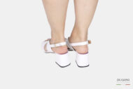Sandalo in pelle bianco Le gazzelle </br> D1799 Outlet