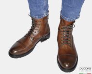 Anfibio in pelle marrone chiaro  _JP DAVID  <br> U429 Calzature uomo