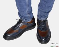 Sneakers in pelle blu _ BRECOS </br> U431 Calzature uomo