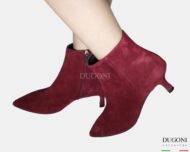 Tronchetto  in camoscio bordeaux </br> <span>-lavorazione a sacchetto-</span></br>D1830 Scarpe donna