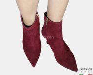 Tronchetto  in camoscio bordeaux </br> <span>-lavorazione a sacchetto-</span></br>D1830 Scarpe donna