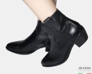 Texano in pelle nero </br> D1825 Scarpe donna
