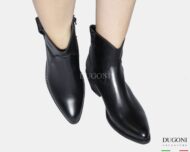 Texano in pelle nero </br> D1825 Scarpe donna