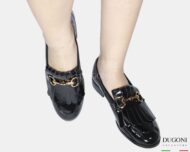 Mocassino in vernice  galassia nero   </br> D1842 Mocassini