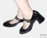 Mary Jane  in  naplak nero   </br> <span>-lavorazione a sacchetto-</span> </br>D1839 Mary Jane