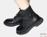 Anfibio bombato in pelle nero  </br> D1823 Anfibi