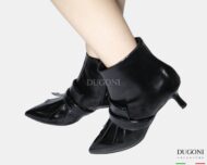 Tronchetto in pelle verlux nero  </br> <span>– lavorazione a sacchetto – </span></br>D1832 Scarpe donna