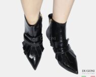 Tronchetto in pelle verlux nero  </br> <span>– lavorazione a sacchetto – </span></br>D1832 Scarpe donna