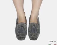 Mocassino  in ciniglia grigio </br> D1841 Mocassini