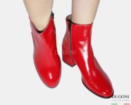 Stivaletto in pelle verlux rosso </br> D1828 Scarpe donna