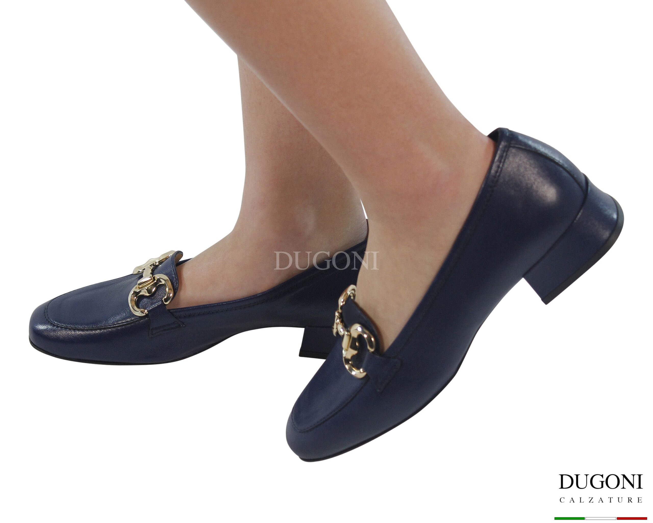 Mocassino  in pelle blu con morsetto   </br><span>-lavorazione a sacchetto-</span></br> D1860 Mocassini