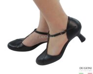 Mary Jane a T in pelle nera <br/> D1868 Mary Jane