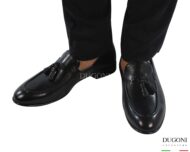 Mocassino  nappine in pelle nera </br> <span>-lavorazione blake- </span></br> BRECOS </br> U438 Calzature uomo