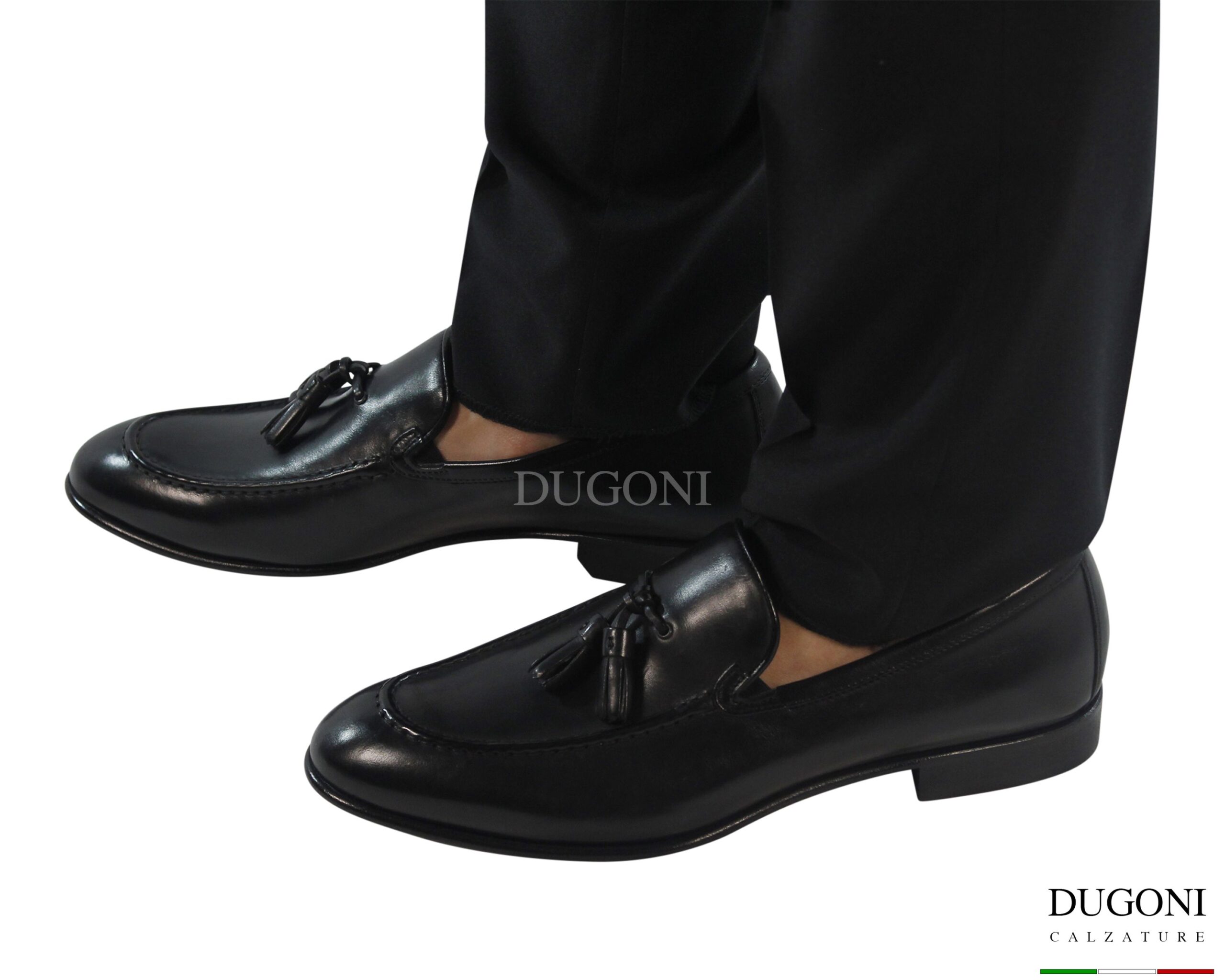 Mocassino  nappine in pelle nera </br> <span>-lavorazione blake- </span></br> BRECOS </br> U438 Calzature uomo