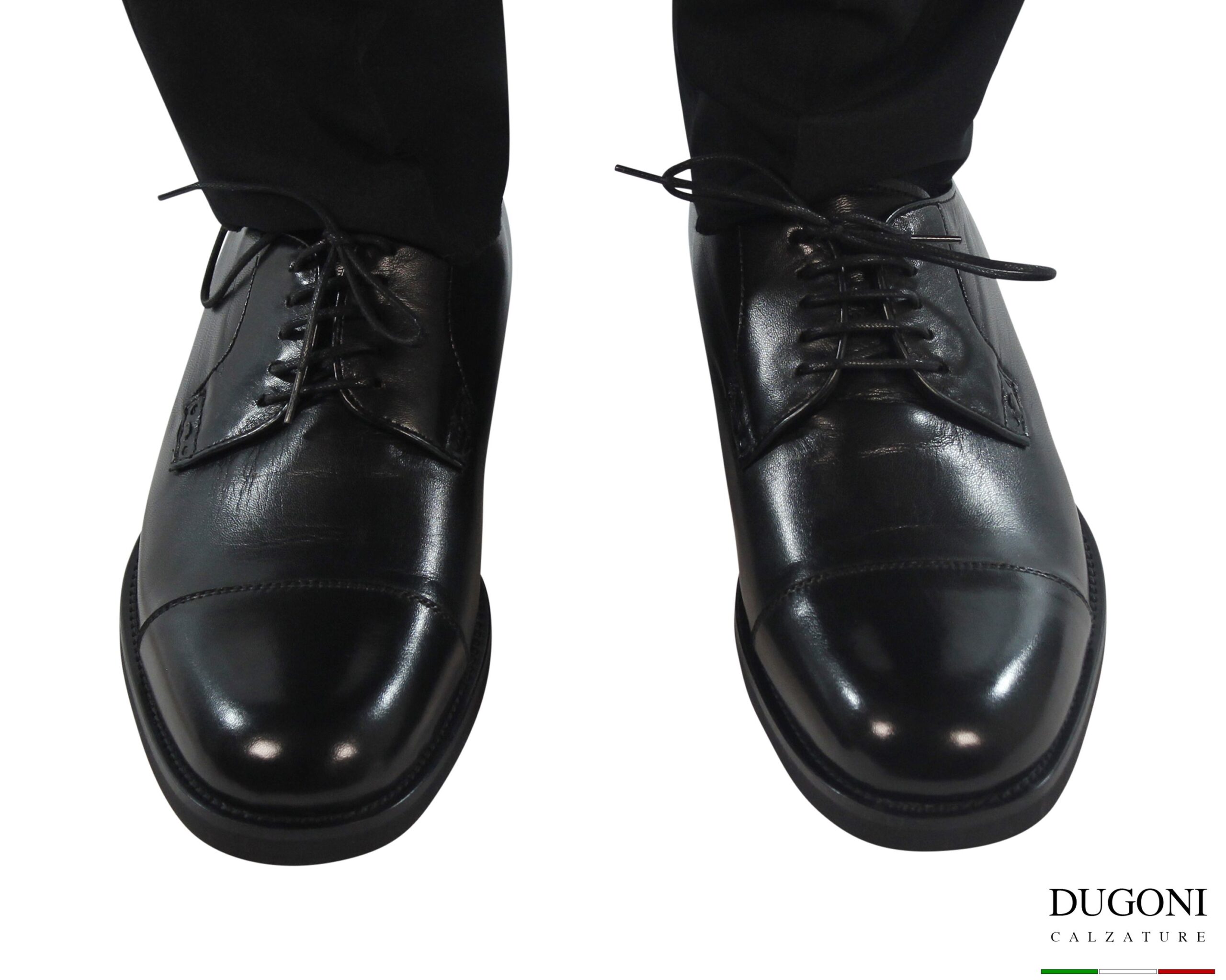 Derby calibrata  in pelle nera </br> <span>-plantare estraibile- </span></br> U439 Calzature uomo