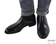 Stivaletto sfilato in pelle nera </br> <span>-lavorazione blake- </span></br> U434 Calzature uomo