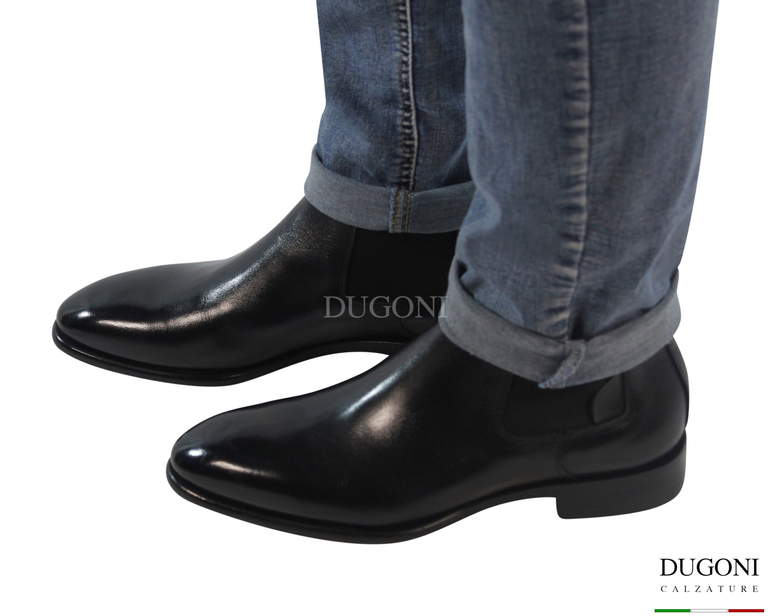 Stivaletto sfilato in pelle nera </br> <span>-lavorazione blake- </span></br> U434 Calzature uomo