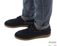 Scarpa  barca in vitello rovesciato blu </br> <span>-plantare estraibile – </span></br> BRECOS </br> U442 Calzature uomo