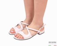 Sandalo in pelle verlux bianco  Le gazzelle </br> D1890 Sandali bassi