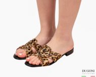 Ciabattina in cavallino leopardato </br> D1906 Sandali bassi