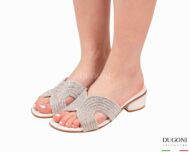 Ciabattina strass argento </br> D1907 COLLEZIONE SPOSA