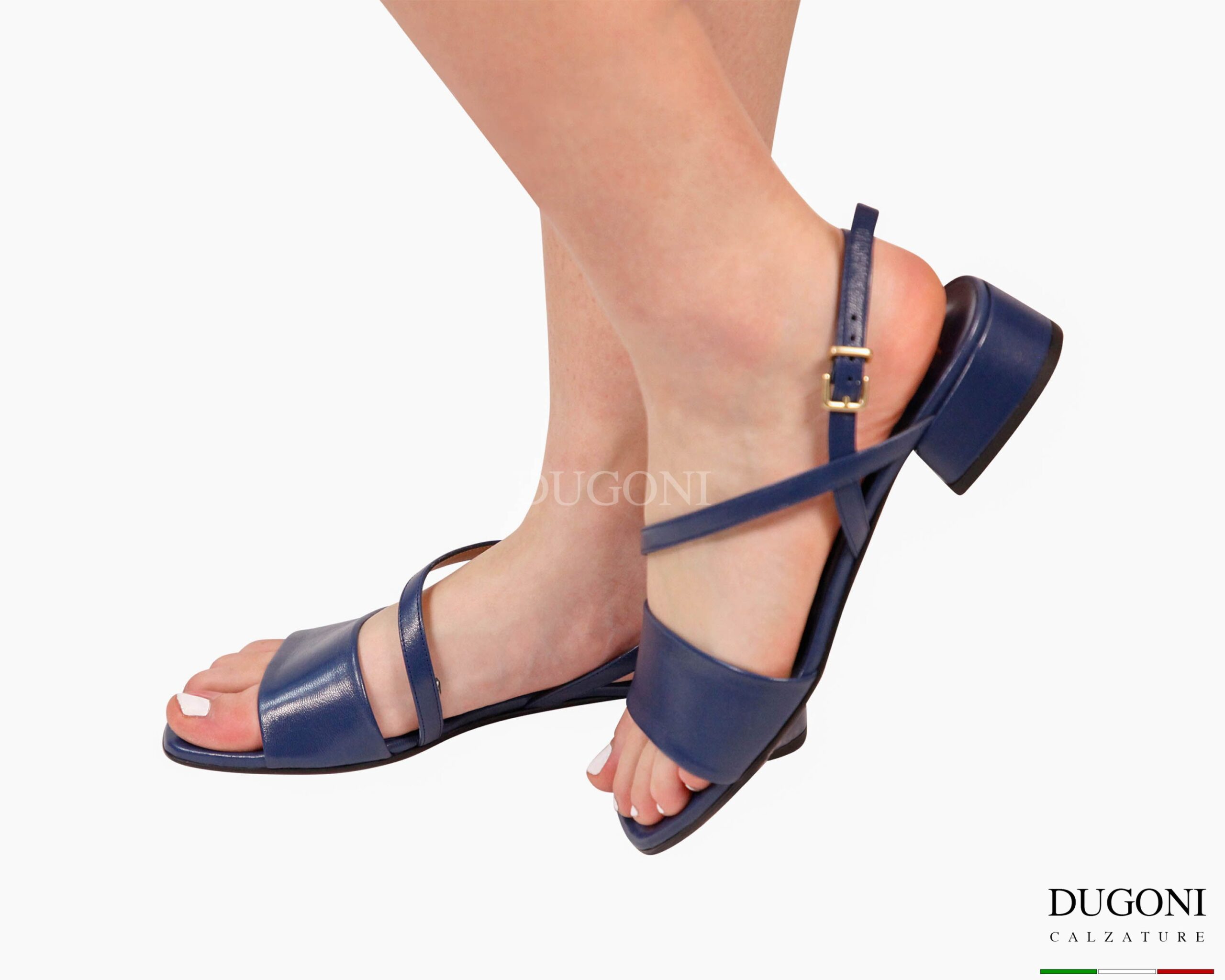Sandalo in pelle blu navy   Le gazzelle </br> D1892 Sandali bassi