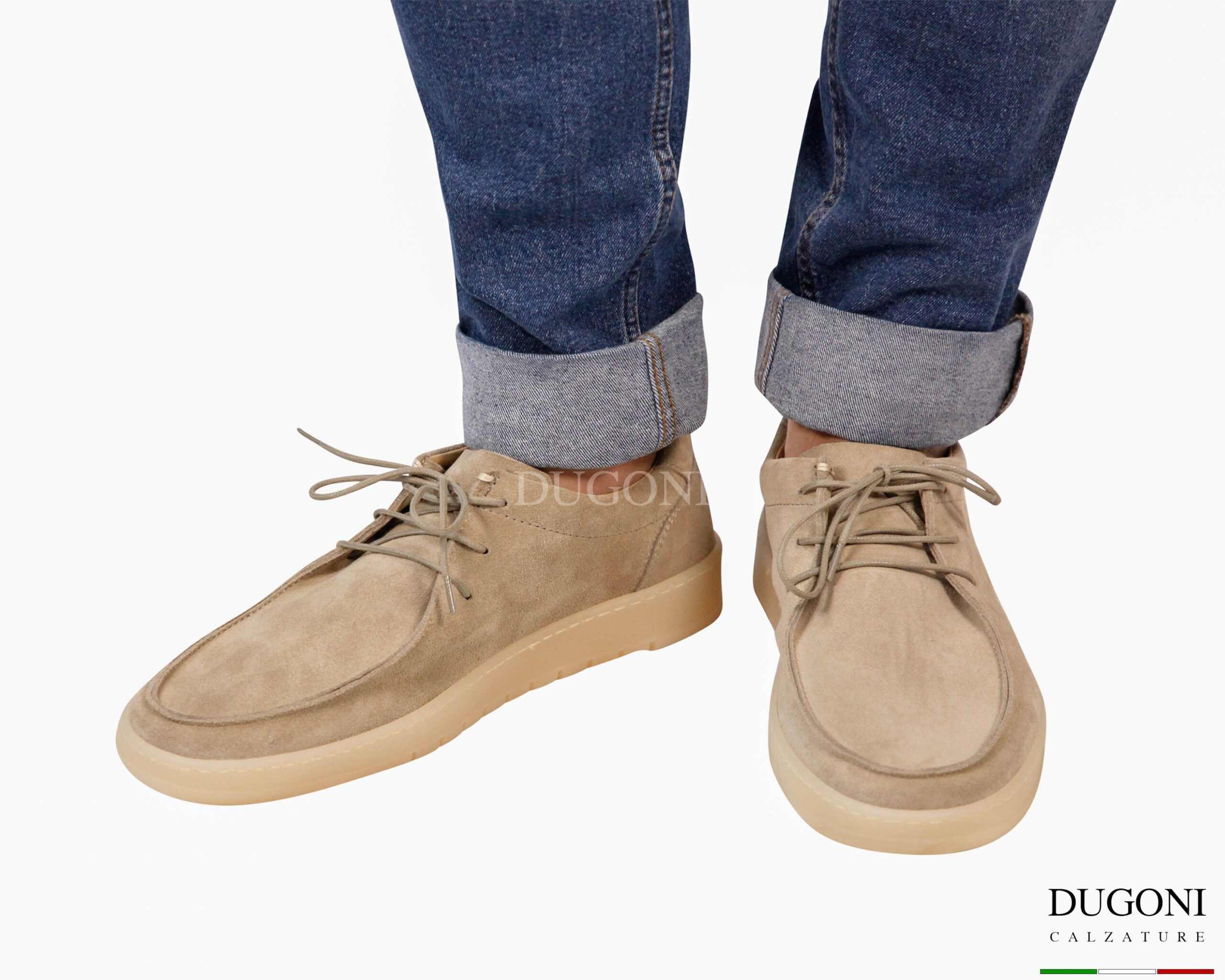 Scarpa ultraleggera scamosciata sabbia_DUGONI </br> U454 Calzature uomo
