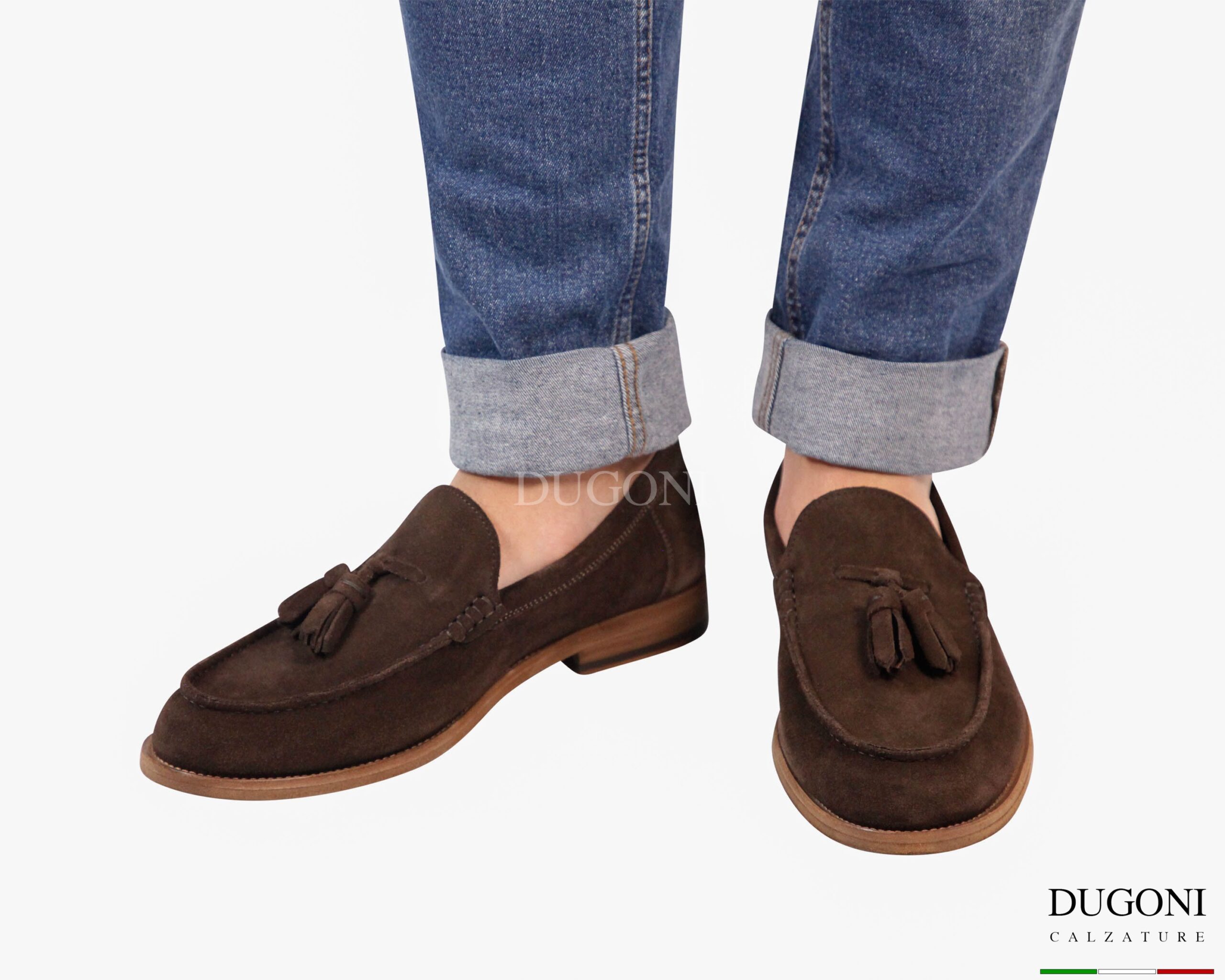 Mocassino in vitello rovesciato marrone   _ LIVERPOOL </br> U444 Calzature uomo